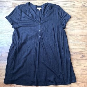 LIGHTWEIGHT BLACK LINEN TUNIC from JJILL-Medium
